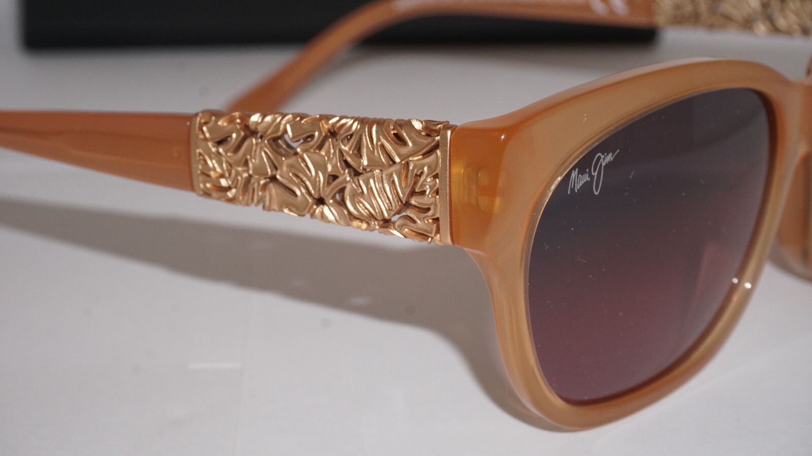 Pre-owned Maui Jim Sunglasses Monstera Leaf Guava 24k Gold Polar Mj747 09a 57 19 140 In Gold Polarized