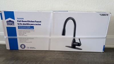 Project Source Tucker Matte Black Single Handle Pull-down Kitchen Faucet 1288579
