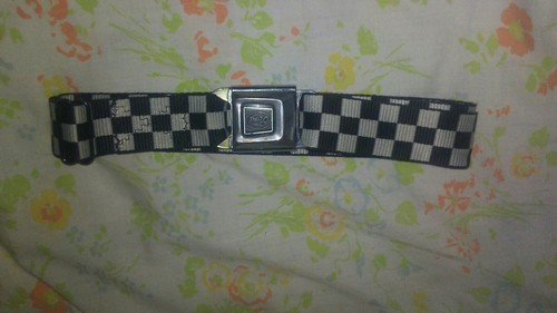 Ford Seat Belt Accessory Black White Check vintage Retired email for photos