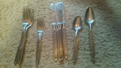 Vintage Mid Century Handford Forge La Centella Stainless Flatware 16 Pieces