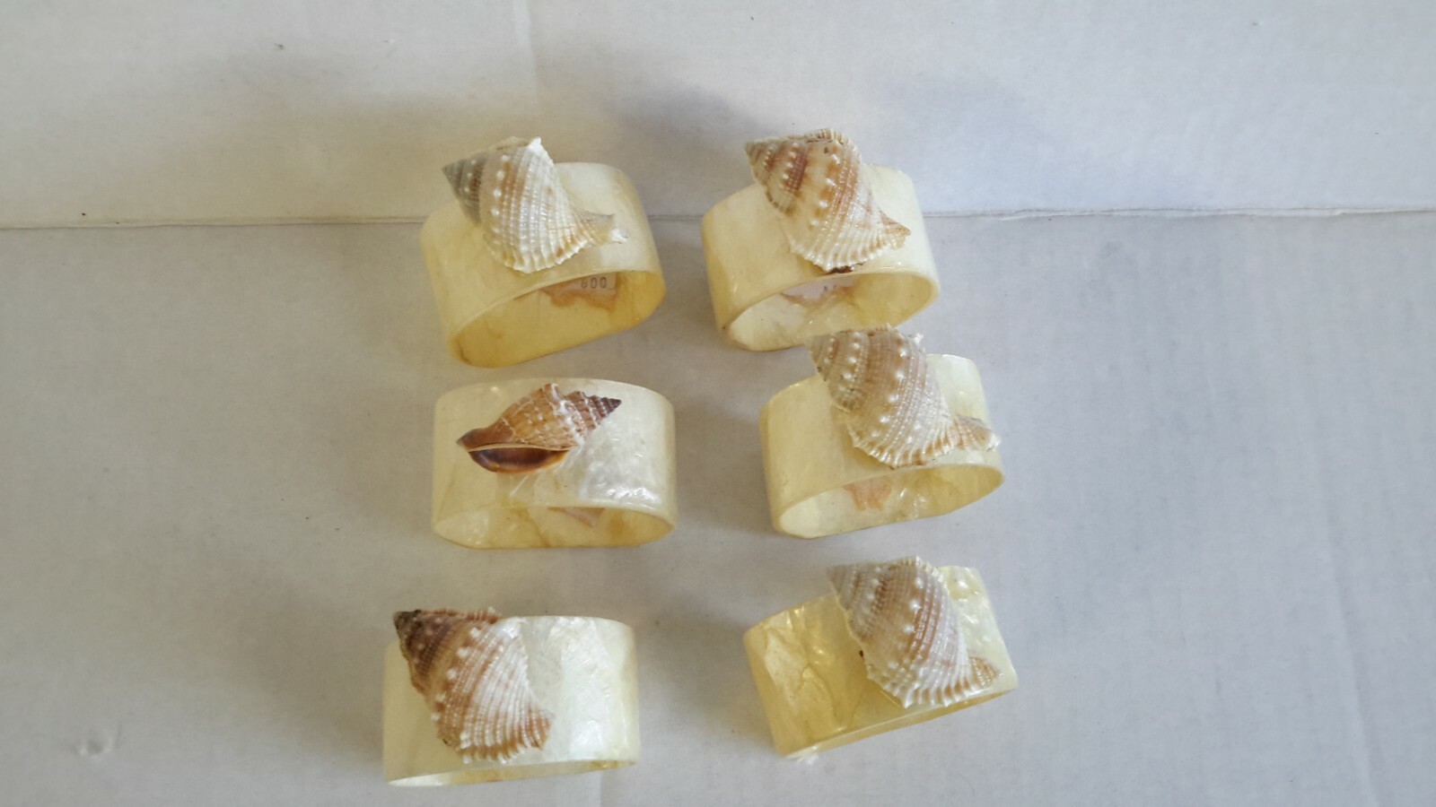 Shell Napkin Ring Holders, set of 6