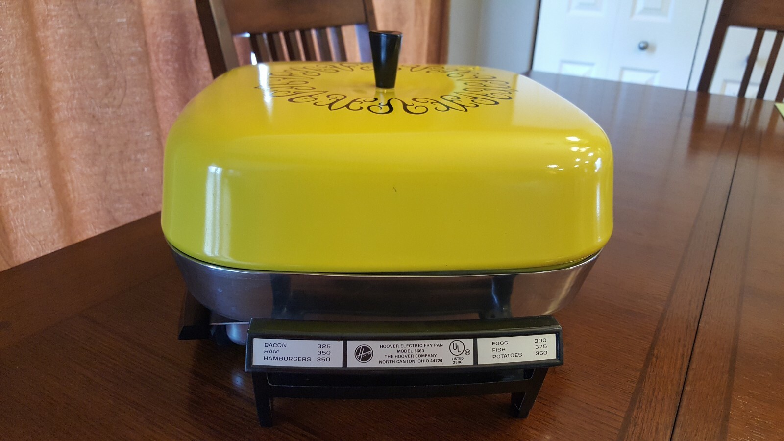 Vintage Hoover 8660 Stainless Steel Electric Frying Fry Pan 1200 Watt