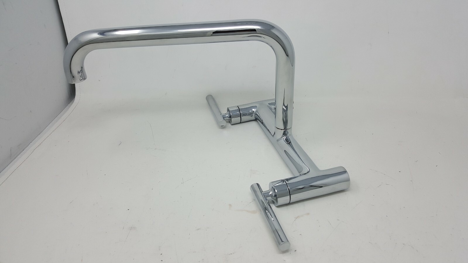 Kohler Purist 1.8 GPM Wall Mounted Bridge Kitchen Faucet, K-7549-4-CP, Chrome