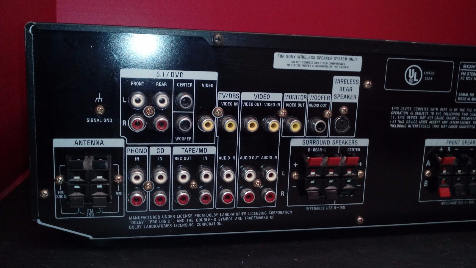 Sony Digital Audio STR-DE515 Control Center Surround Sound System