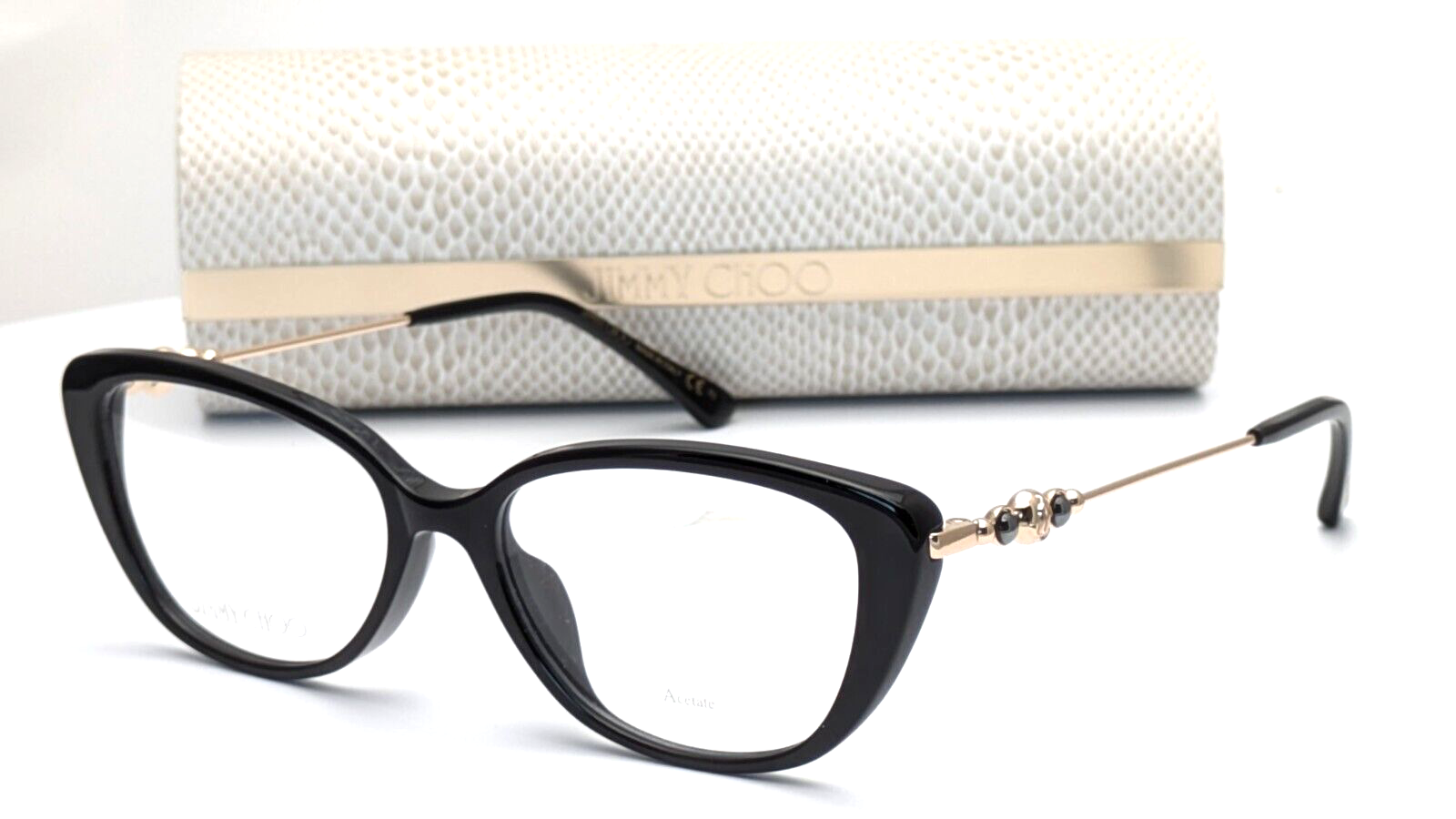 JIMMY CHOO ジミーチュウ JC337/G 807 メガネフレーム Jimmy Choo JC337/G 807 Black Cat Eye Womens Eyeglasses 52mm