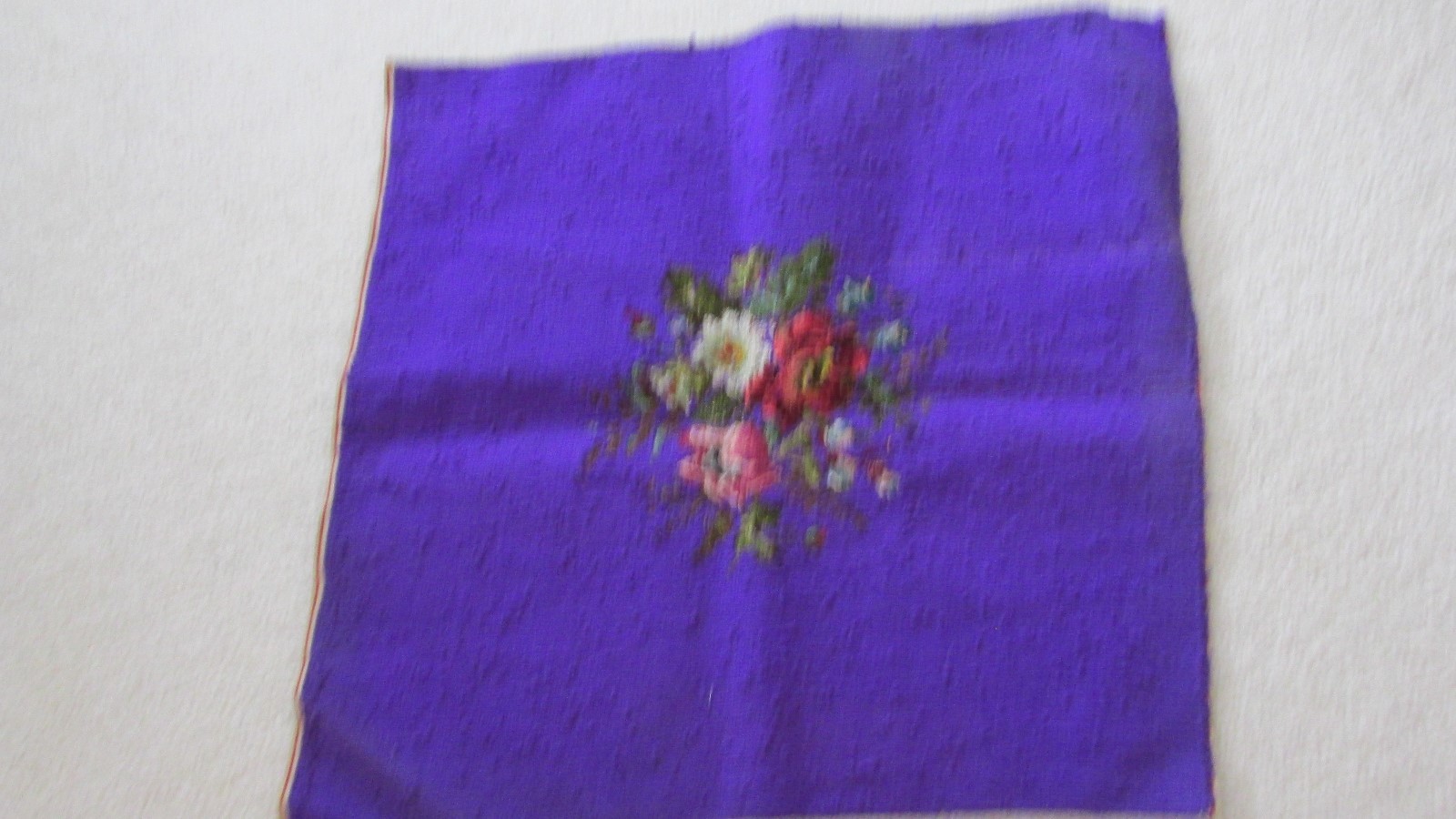 Vintage Handmade Needlepoint Tapestry Upholstery Seat/Bench/ Chair Cover