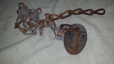 Vintage Dairy Cow Brass Tag #110 With Chain