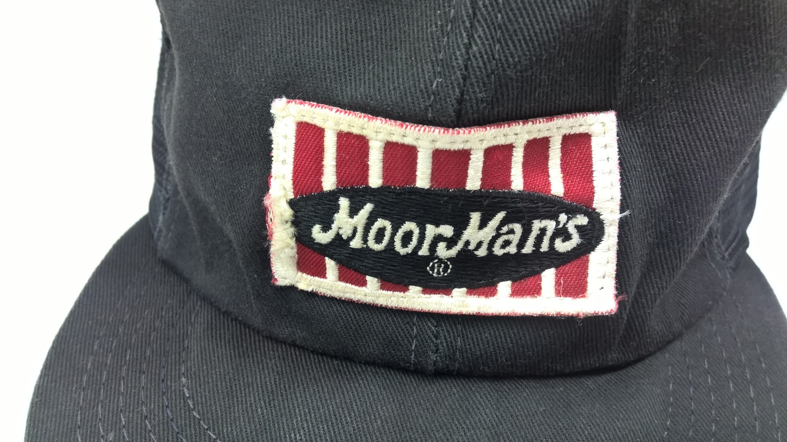 Vintage MoorMan's Hat Cap Black Patch Mesh Snapback Feed Livestock