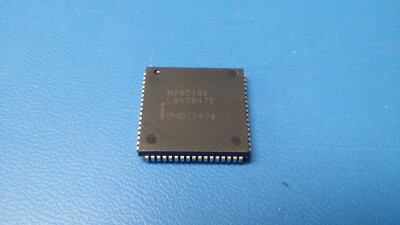 (1 PC) N80C186 INTEL RISC Microprocessor, 16-Bit, 10MHz, CMOS, PLCC68