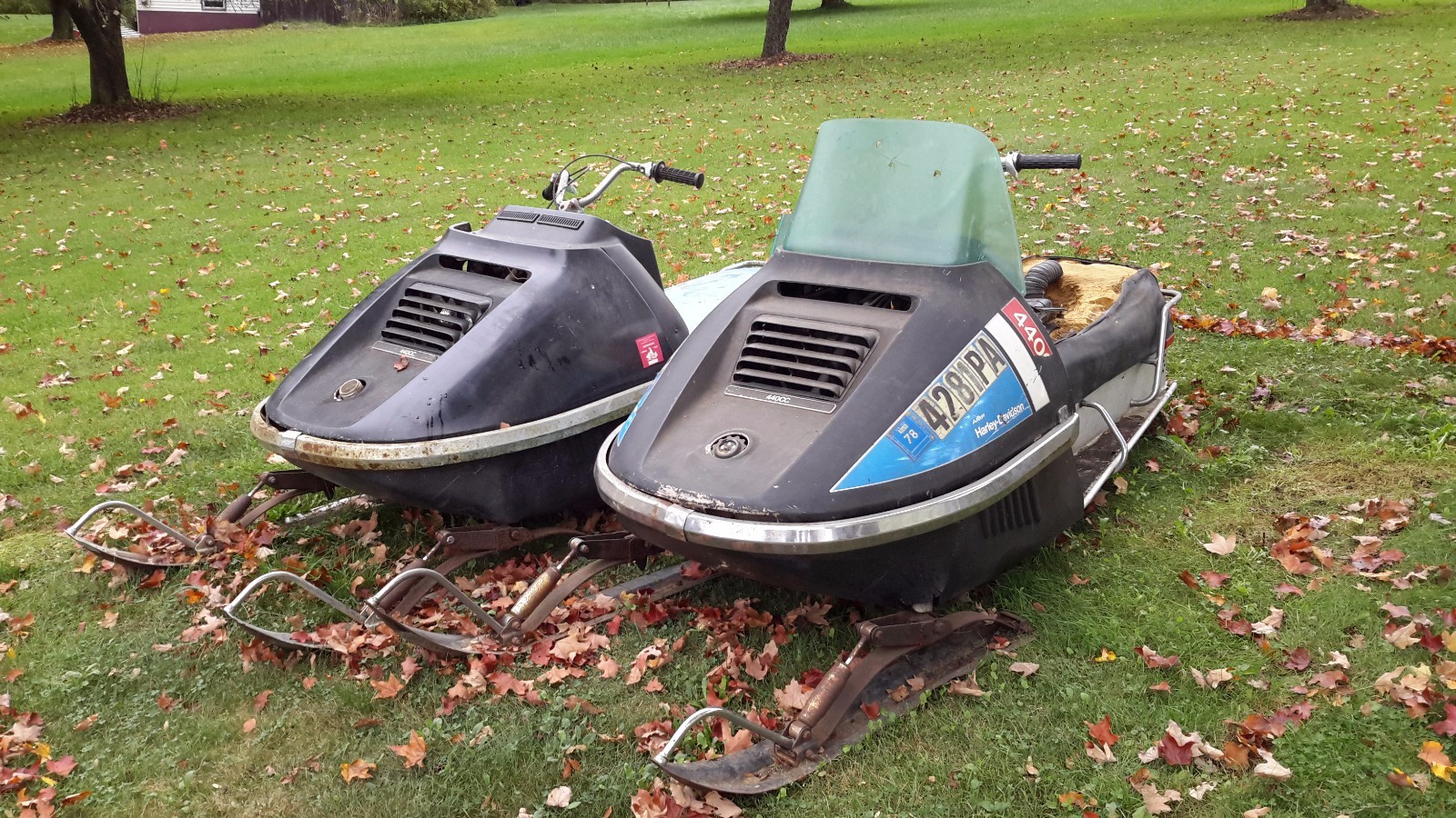 Two 1975 Harley-Davidson 440 snowmobiles