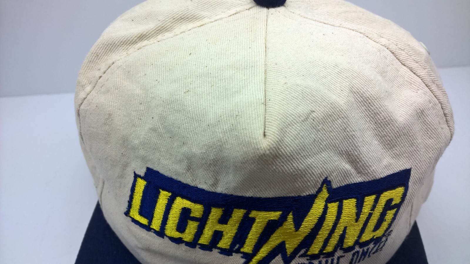 Lightning Strike Once Hat Cap White embroidered snapback herbicide corn