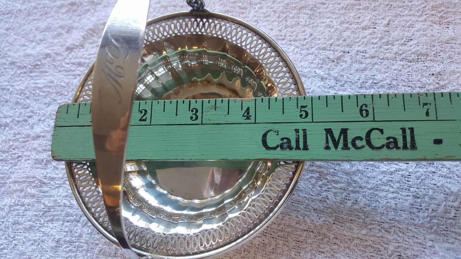 Manchester MFG Co. Sterling Pierced Candy Dish Basket 0369 Mono