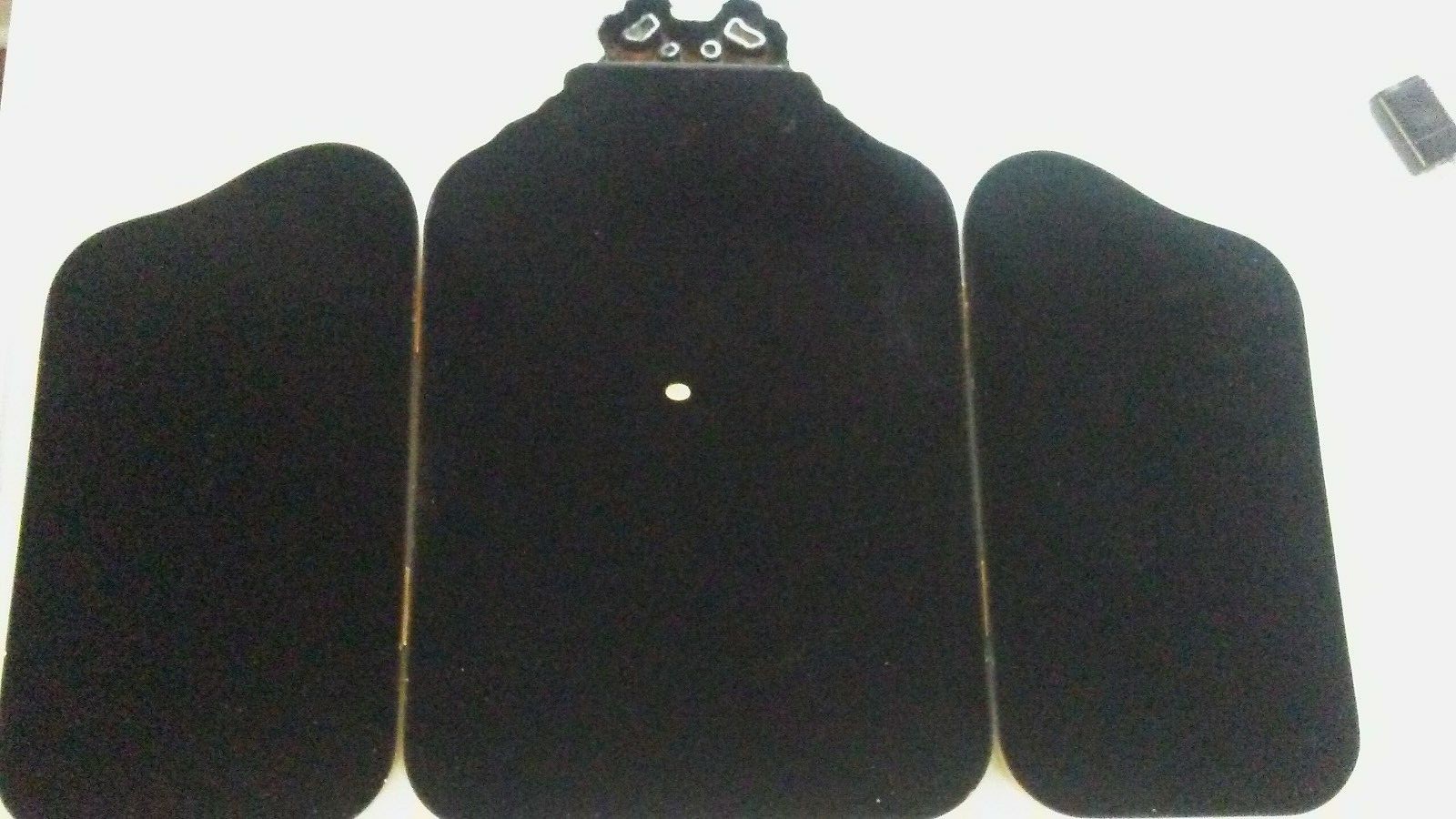 Antique three panel mirror in ornate goldtone frame