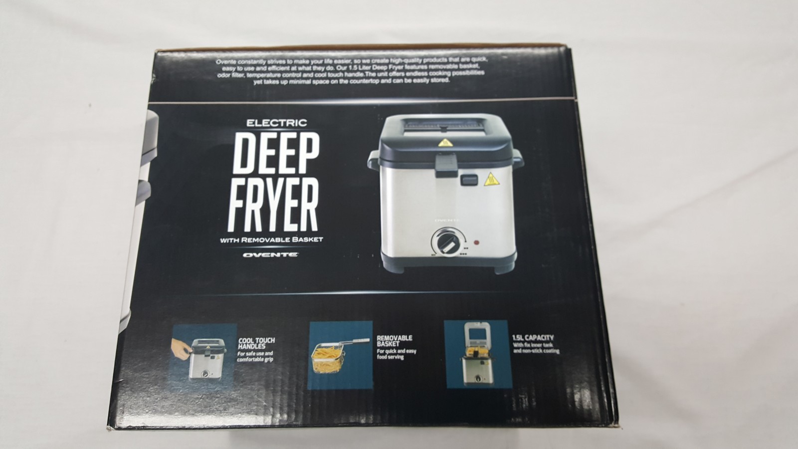 Ovente Electric Deep Fryer 1.5L Non Stick With Removable Basket FDM26151BR