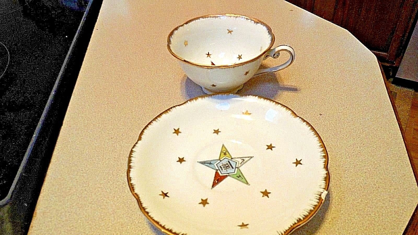 Lefton China Tea Cup & Saucer Eastern Star
