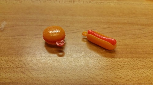 Cracker jack gumball hotdog frankfurter hamburger plastic charms Hong Kong