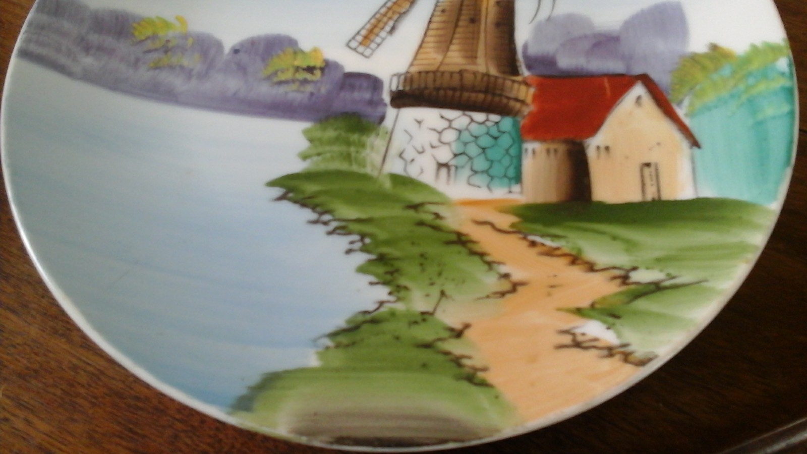 Old Dutch Windmill Hand Painted Vintage Japan Porcelain 8