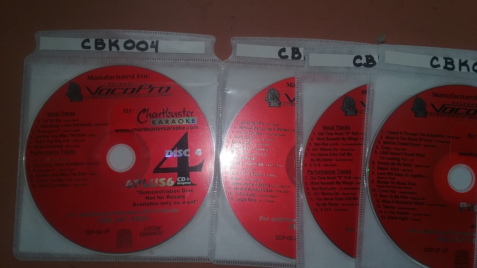 10 CDG DISCS VocoPro KARAOKE SET BEST SONGS ROCK,POP,COUNTRY