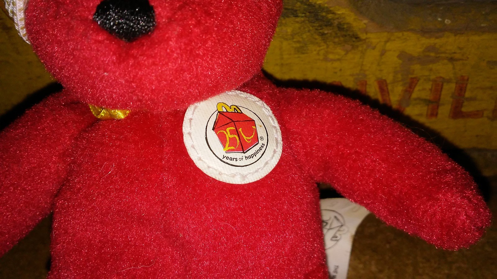 2004 TY Teanie Beanie Babies RED BEAR MCDONALD'S 25th Anniversary Happy Meal