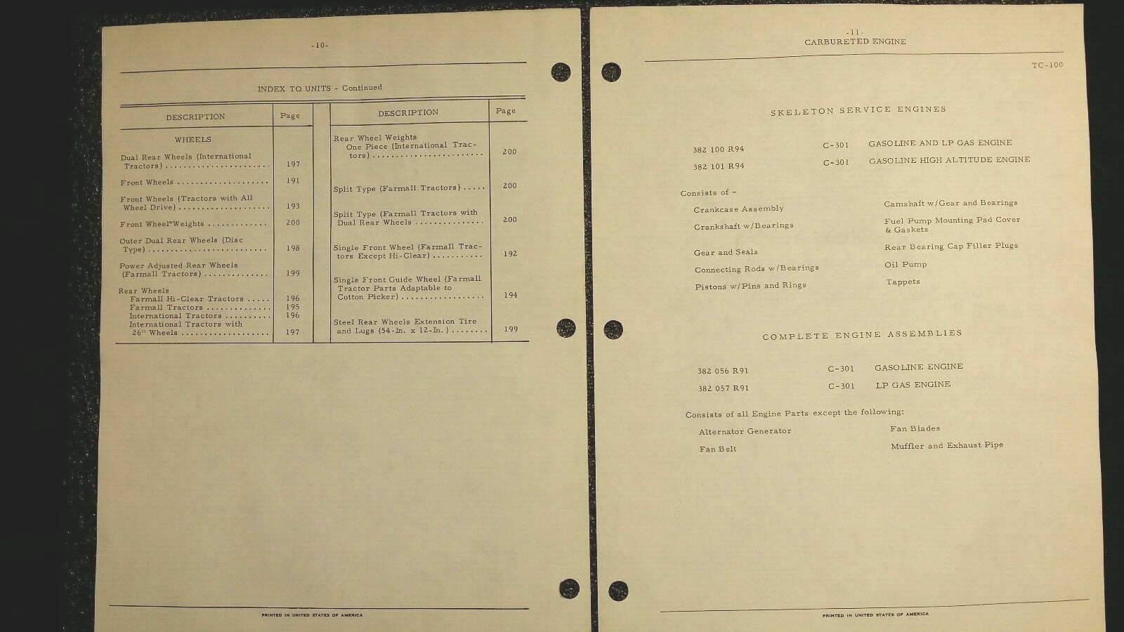IH ORIGINAL PUBLICATION PARTS MANUAL FOR 806 & 2806 TRACTORS TC100  JULY/1963