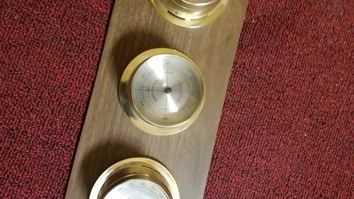 Vintage SPRINGFIELD Thermometer Barometer Humidity Weather Station Wall Mount