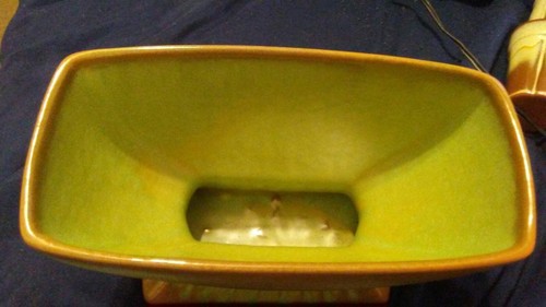 Frankoma pottery  bowl..  17.  Prairie Green planter
