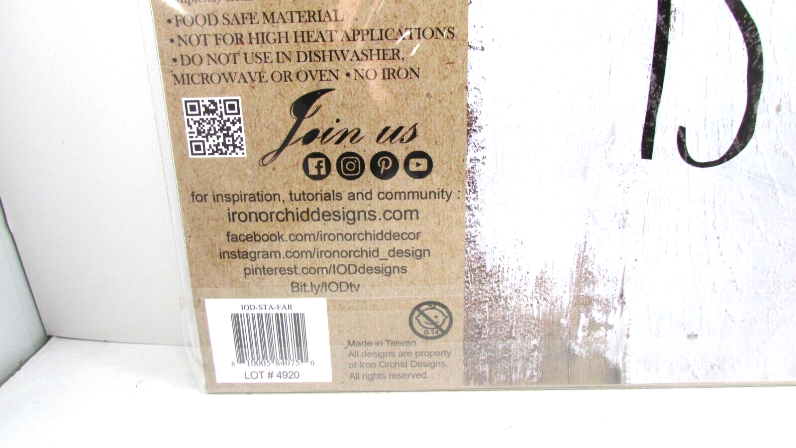 NEW Iron Orchid Designs Letters IOD STAMP FARM HAND Decor Set