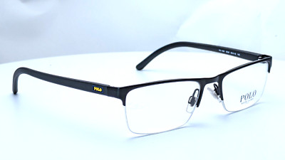 Ralph Lauren PH1161 9038 Matte Black Rectangle Half Rim Mens Eyeglasses 53mm