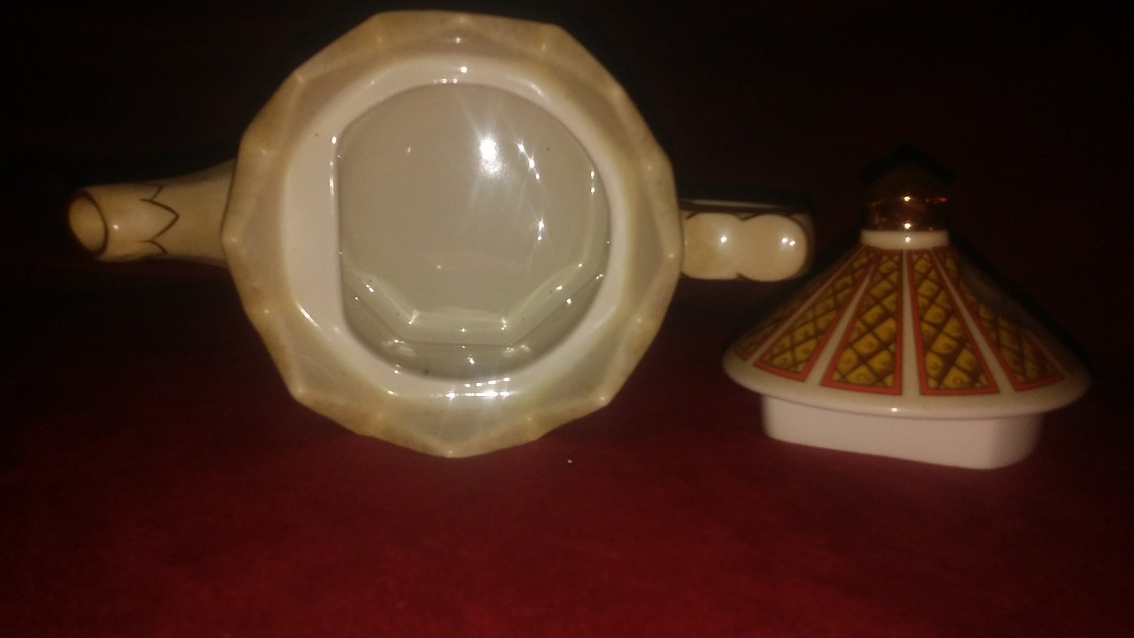 Vintage And Antique Brass Teapot & Porcelian and Green kettles (3)