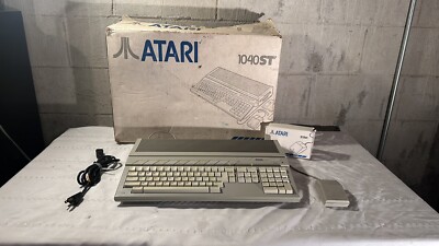 WORKING Boxed Atari 1040STf Vintage Computer With Mouse And Power Cable READ