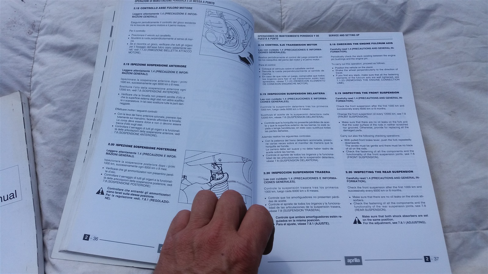 APRILIA LEONARDO 125CC FACTORY WORKSHOP MANUAL OEM OLD STOCK BOOK service