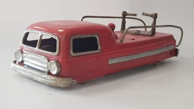 ANCIEN CAMION POMPIERS SANSON jouet en tôle made in Spain état d'usage