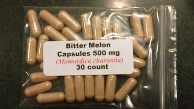 Bitter Melon Powder Capsules (Momordica charanita)  500mg each  30 count