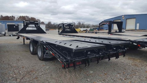 Flatbed Gooseneck 10 ton Deckover HD Equipment trailer 20 + 5 Dove flat bed
