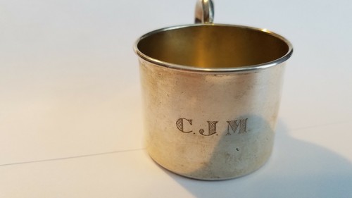 Vintage Newport Sterling Silver Baby Christening Cup 1626 Has Mono