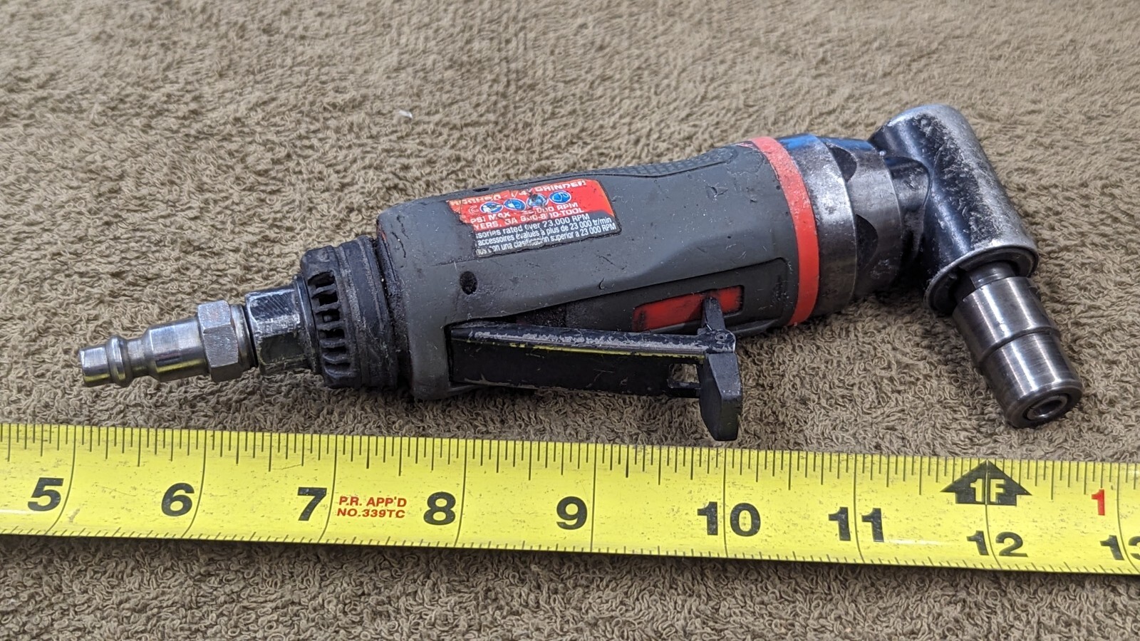 Proto 1/4" Die Grinder Air Right Angle 23000Rpm .3hp J325AGAH90 Pneumatic Tool