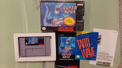 Super Nova Super Nintendo SNES Taito Complete with Box, Manual, and Inserts NICE