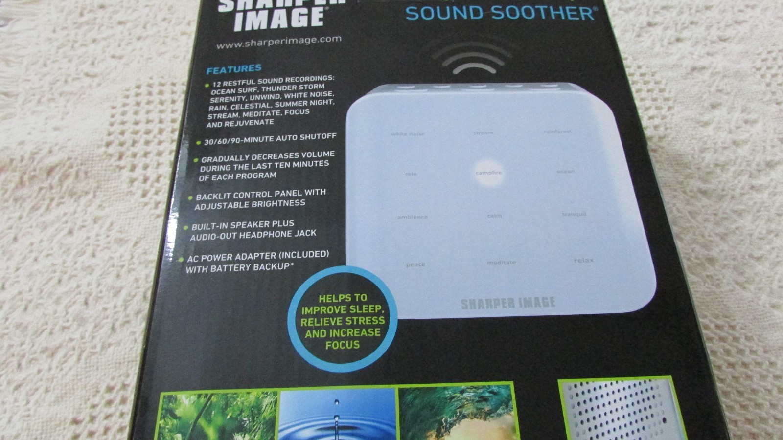 Sharper Image Digital Tranquility Sound Soother 12 Sounds 30/60/90 Sleep Timer