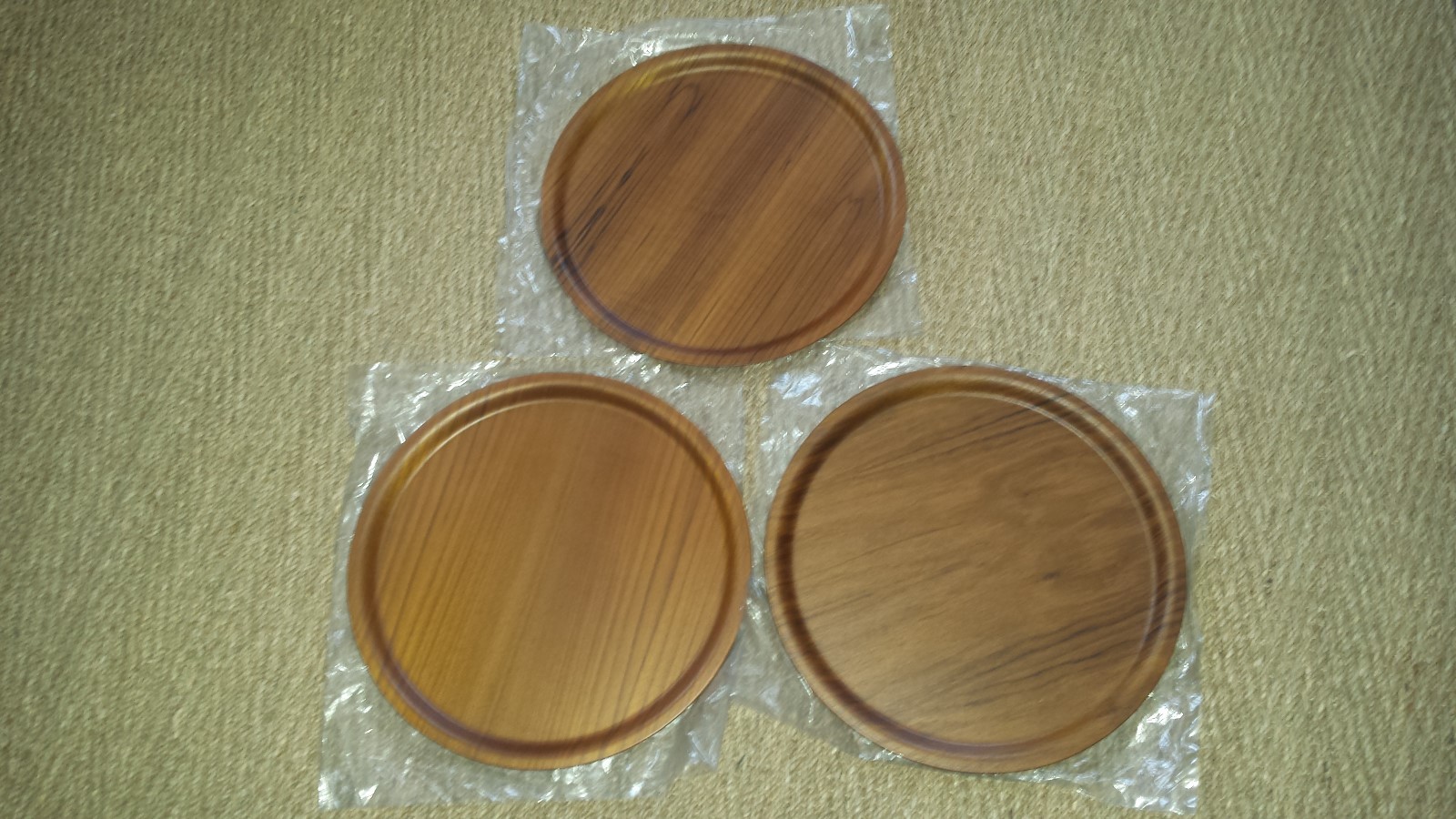 3 vtg MCM Denmark LANGVA WOOD Chargers Plate Platter Danish Modern 13