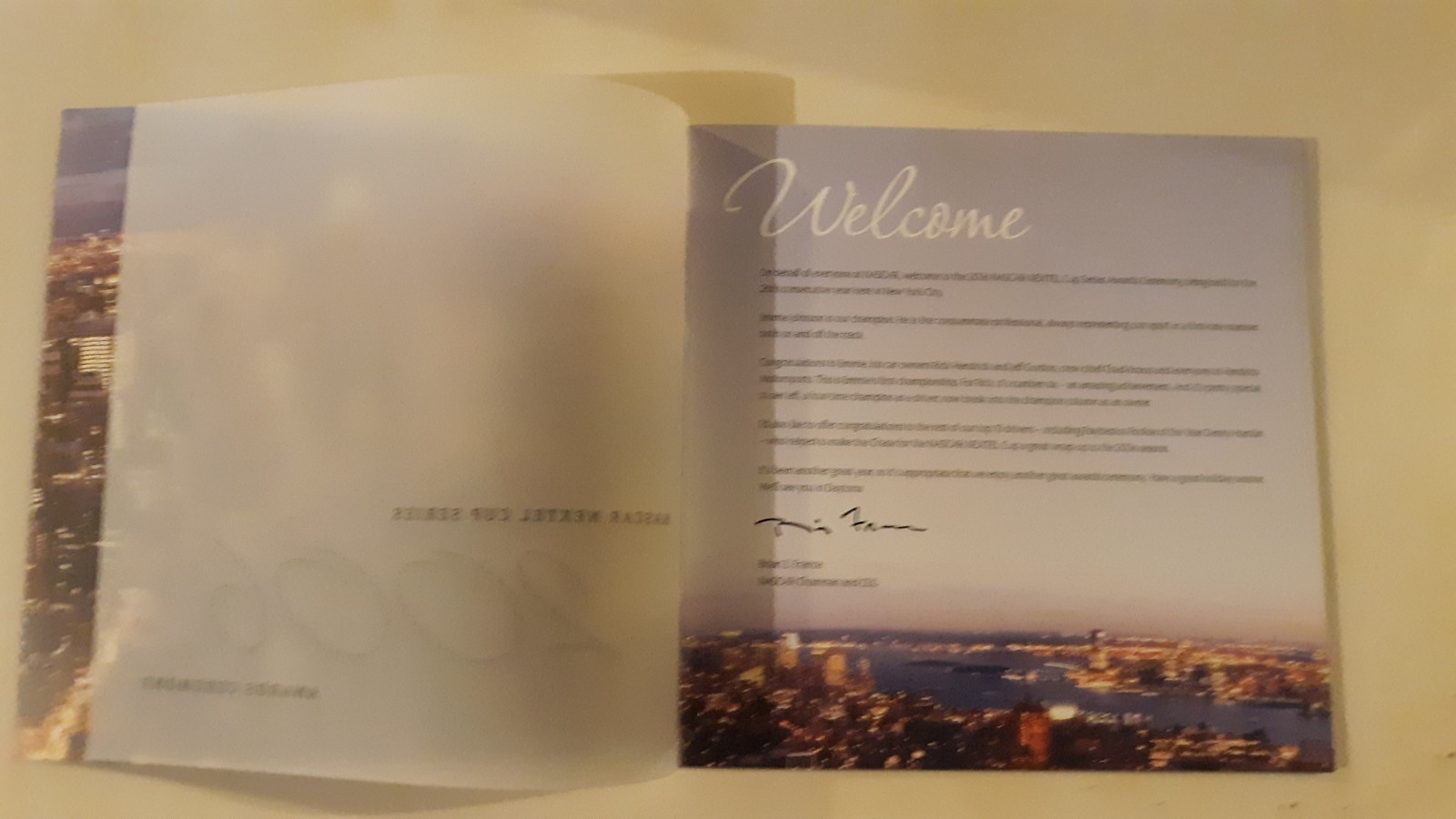 2006 AUTOGRAPHED JIMMIE JOHNSON CHAMPIONSHIP NASCAR AWARDS BANQUET PROGRAM