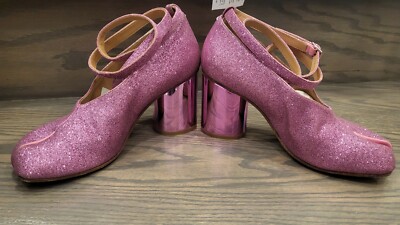 Maison Martin Margiela Mary Jane TABI PINK Glitter LEATHER