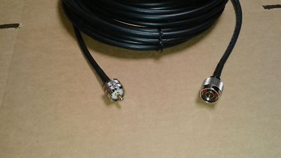 US MADE 25 FT RG-8X CB Ham Radio PL259 UHF to N Male 50 ohm coax cable . Buy it now for 22.0