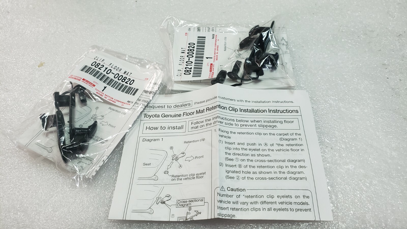 NEW LEXUS FLOOR MAT HOLD DOWN FRONT CLIPS RETENTION ES350 GS350 GS300