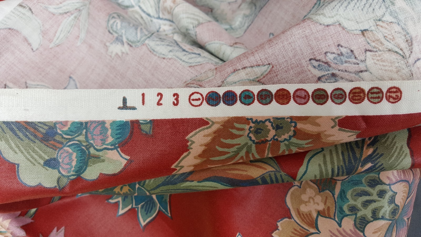 Vintage 5+ yds Interior Fabric Design burgundy turquoise floral 1989 Scotchgard