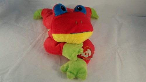 Ty Ribbit Red Frog Soft Floppy Large Plush Huggable Cuddly With Tag 1998