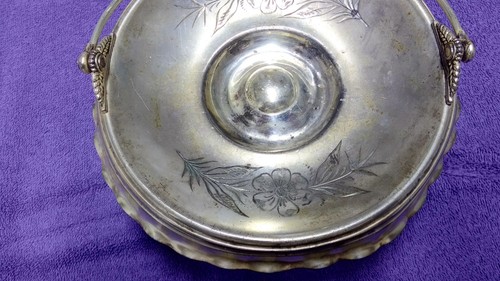 Antique Barbour Silver Co Brides Basket Serving Plate Quadruple Plate 2216