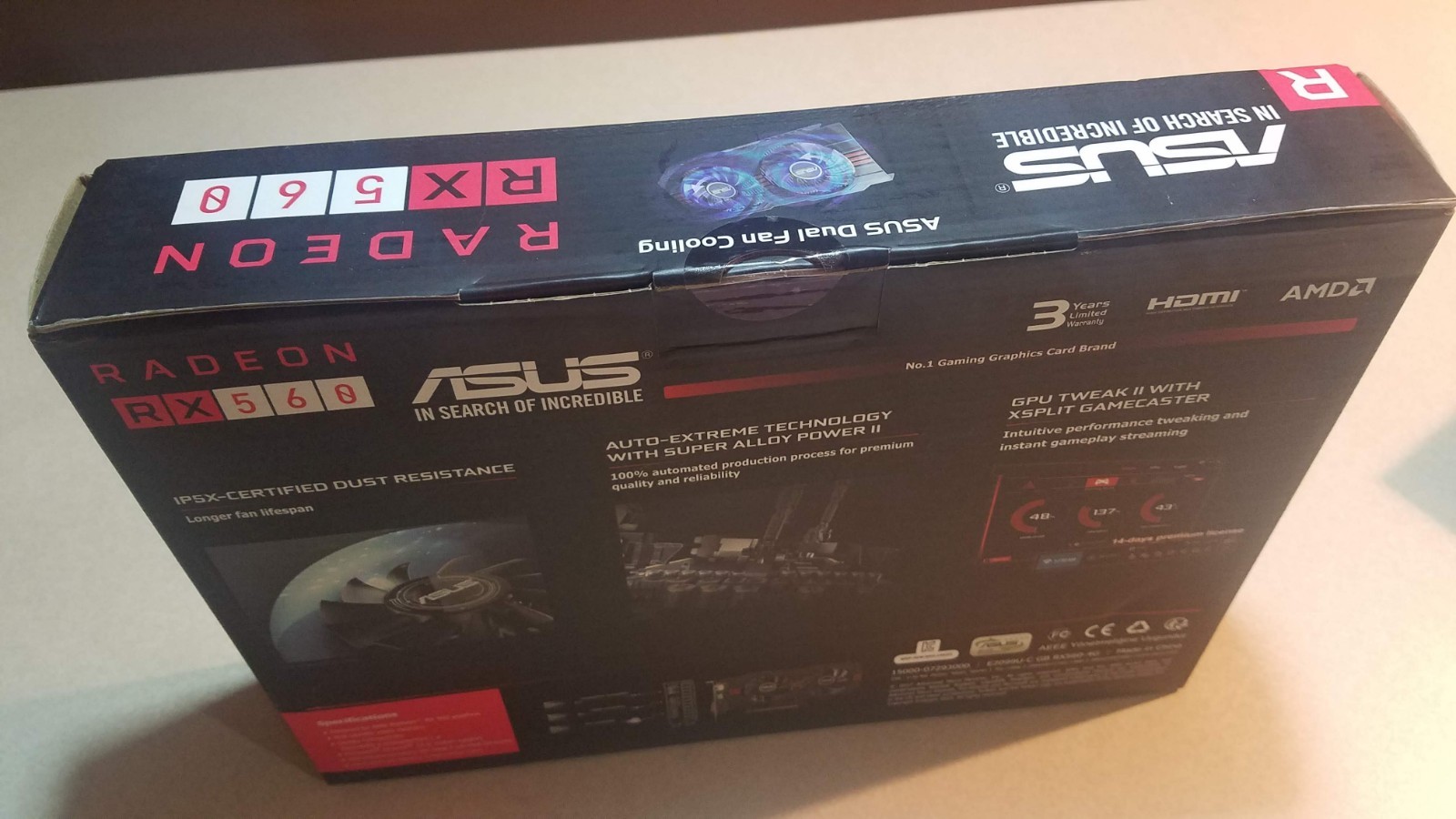 **NEW** ASUS Radeon RX 560 16CU 4GB GDDR5 DP HDMI DVI AMD Graphics Card RX560-4G