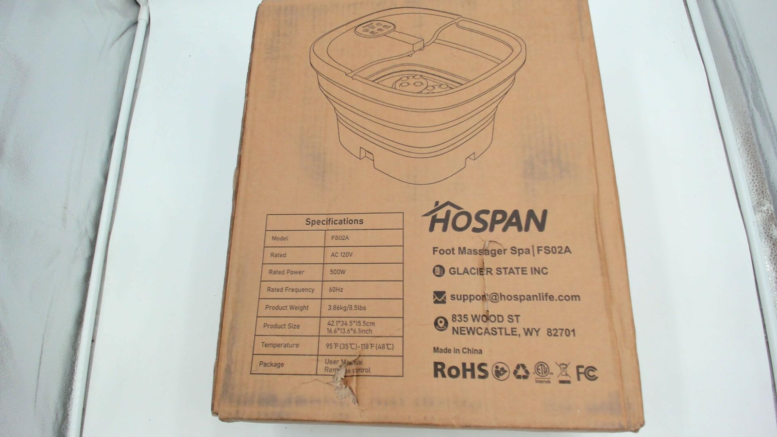 HOSPAN Collapsible Foot Spa Electric Rotary Massage,
