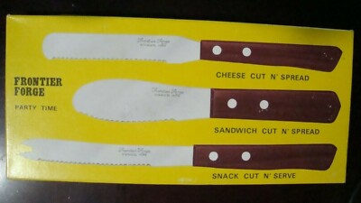 Frontier Forge 3 Piece Party Time Knife Set Japan Vintage Stainless Vintage-NEW