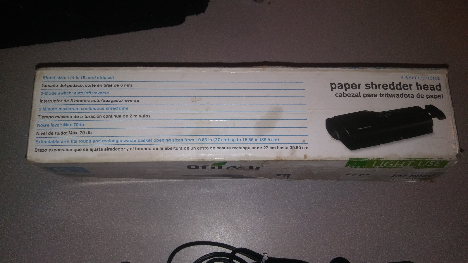 Ofitech 6 Sheet Paper Shredder OS603H -E0301, New, Open Box, Ships quick